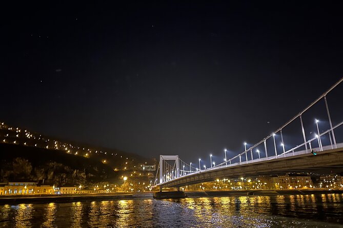 Bright Lights of Budapest Night Tour with Boat Cruise and Wine - Chain Bridge links the walking route to the river