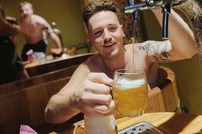 Budapest Exclusive Thermal Spa LUKACS LUXURIOUS PRIVATE BEER BATH - Settling into the 45-minute private session