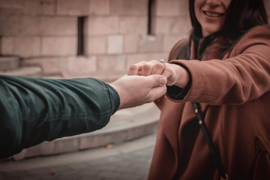 Budapest: Proposal Photos at enchanting Fisherman's Bastion - The first few minutes at the bastion