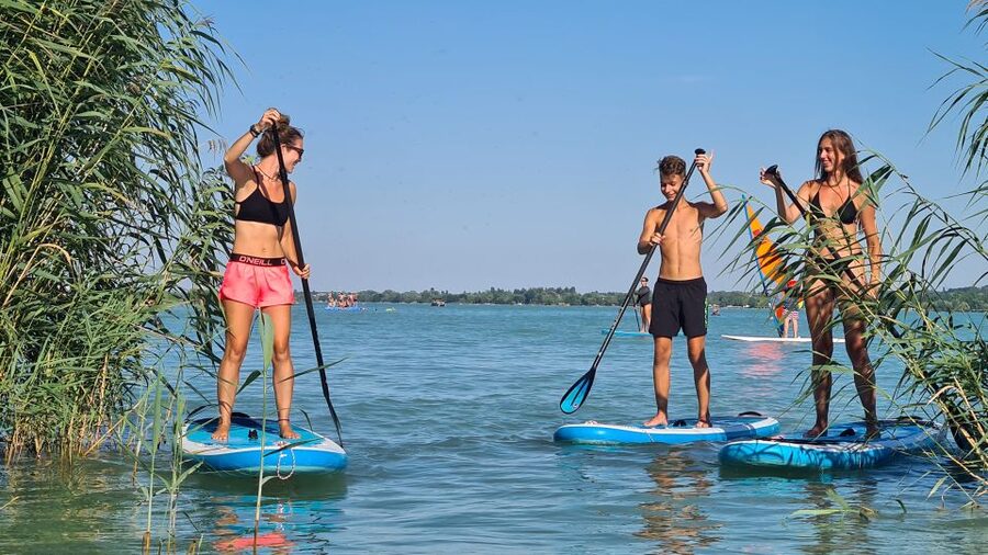 Tihany: SUP Course and Tour at Lake Balaton - The first lesson: boards, paddles, and fit